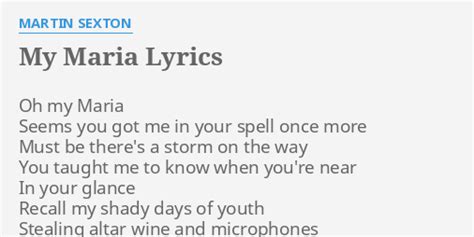 my maria lyrics|song my maria original.